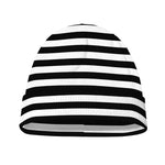 Black And White Striped Pattern Print Beanie