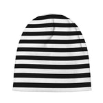Black And White Striped Pattern Print Beanie