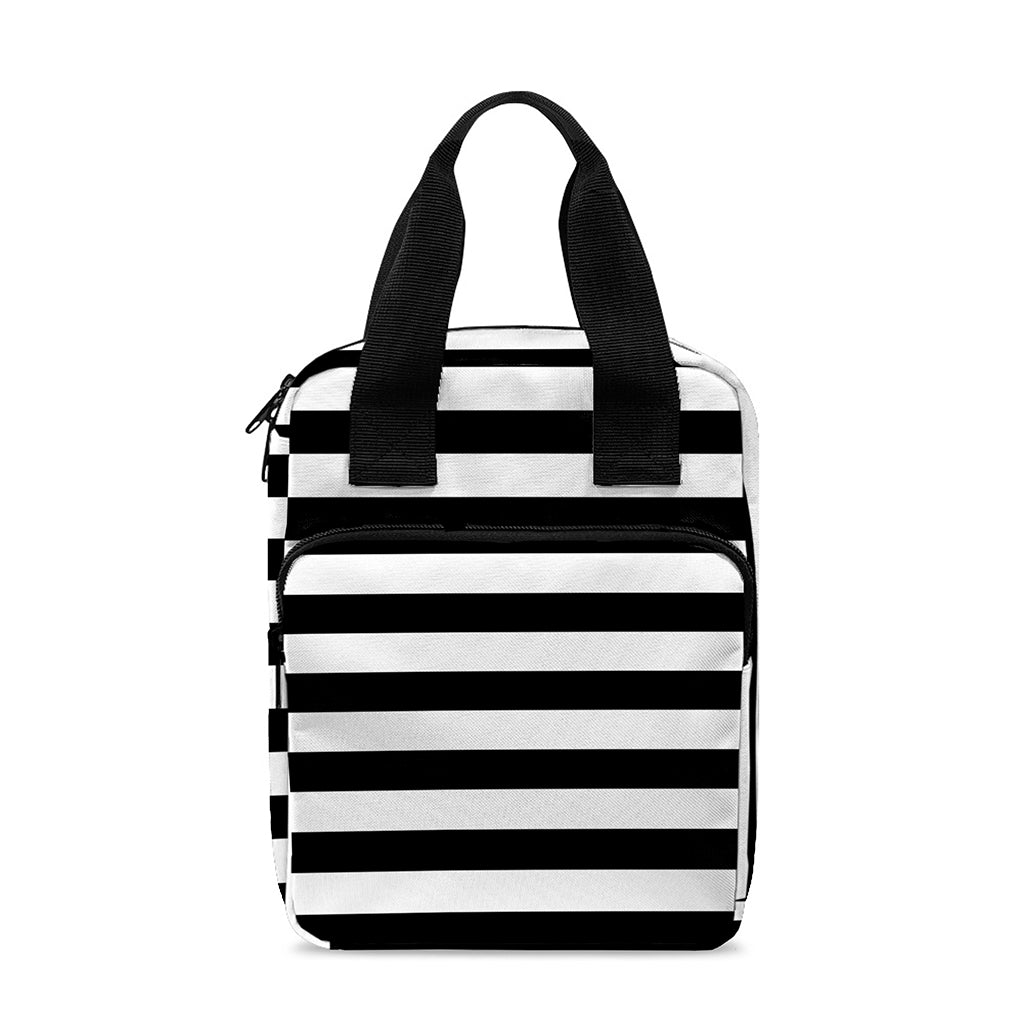 Black And White Striped Pattern Print Bible Tote Bag