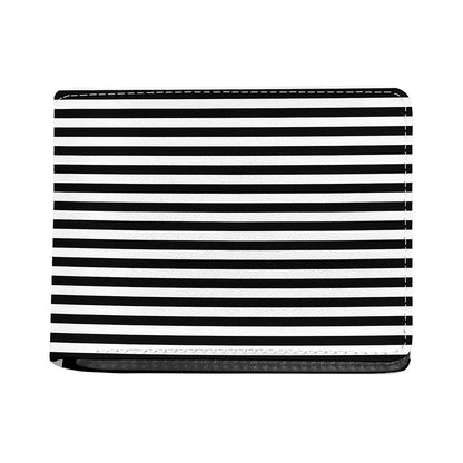 Black And White Striped Pattern Print Bifold Wallet