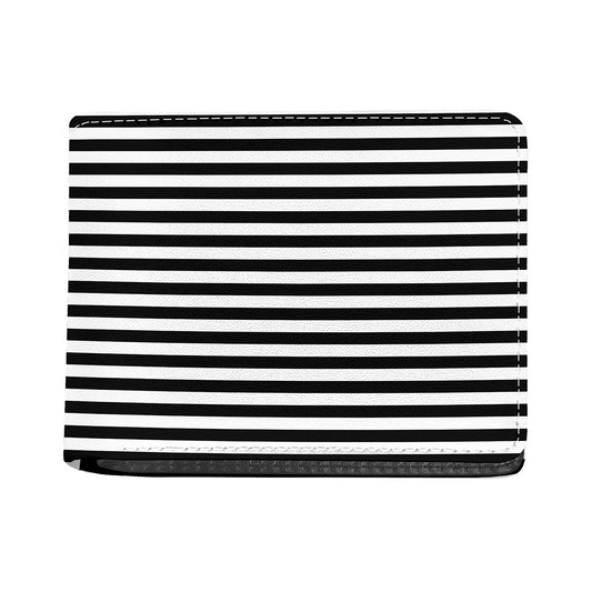 Black And White Striped Pattern Print Bifold Wallet