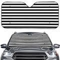 Black And White Striped Pattern Print Car Windshield Sun Shade