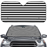 Black And White Striped Pattern Print Car Windshield Sun Shade