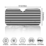 Black And White Striped Pattern Print Car Windshield Sun Shade