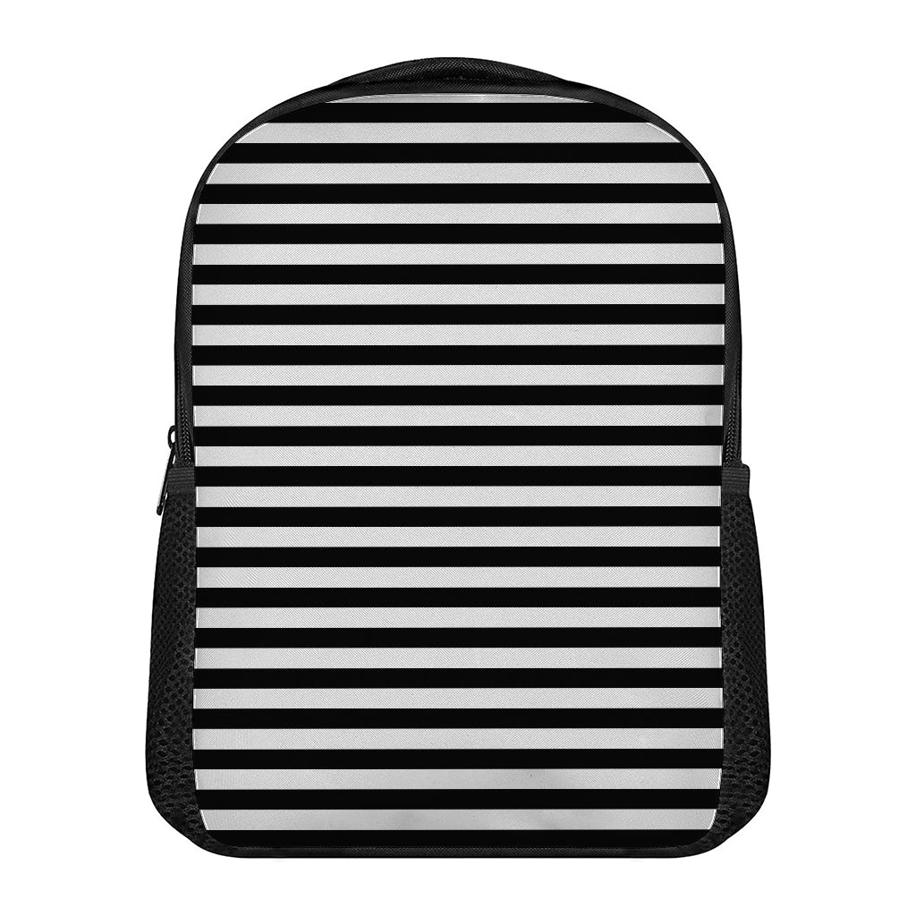 Black And White Striped Pattern Print Casual Backpack