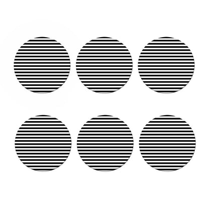 Black And White Striped Pattern Print Coaster Set