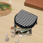 Black And White Striped Pattern Print Coin Purse