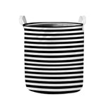 Black And White Striped Pattern Print Collapsible Laundry Basket
