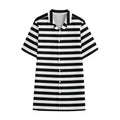 Black And White Striped Pattern Print Cotton Hawaiian Shirt