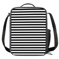 Black And White Striped Pattern Print Crossbody Lunch Bag