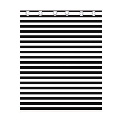 Black And White Striped Pattern Print Curtain