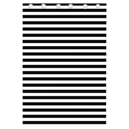 Black And White Striped Pattern Print Curtain