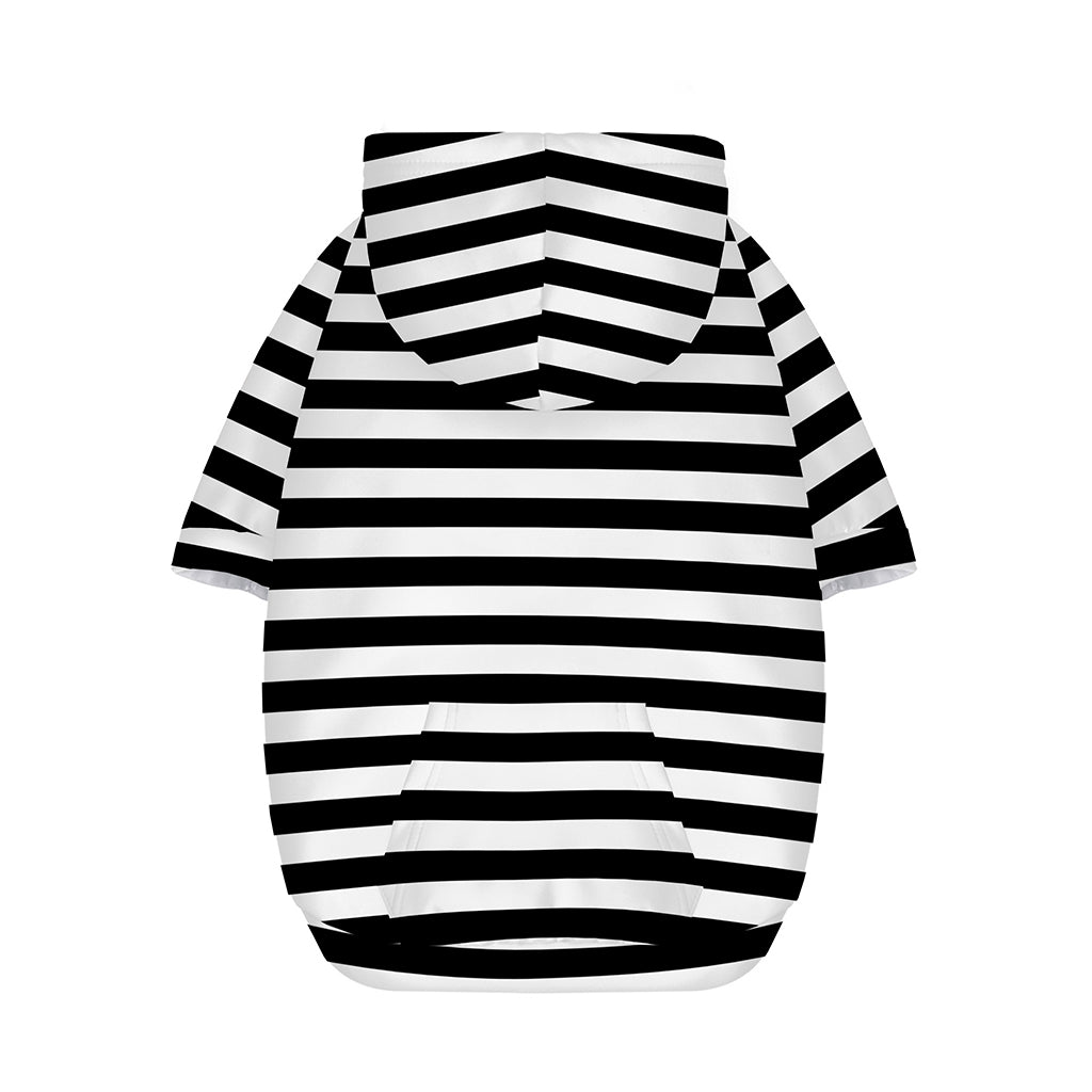 Black And White Striped Pattern Print Dog Zip Up Hoodie