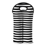 Black And White Striped Pattern Print Double Neoprene Wine Tote