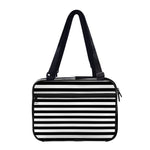 Black And White Striped Pattern Print Double Strap Bible Bag