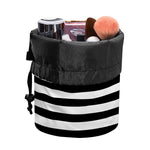 Black And White Striped Pattern Print Drawstring Makeup Bag