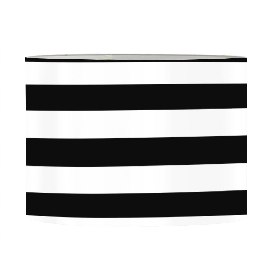Black And White Striped Pattern Print Drum Lamp Shade