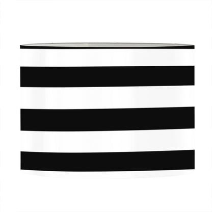 Black And White Striped Pattern Print Drum Lamp Shade