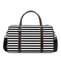 Black And White Striped Pattern Print Duffel Bag