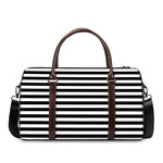 Black And White Striped Pattern Print Duffle Bag