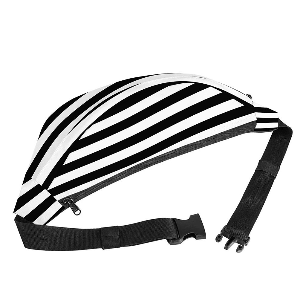 Black And White Striped Pattern Print Fanny Pack