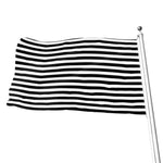 Black And White Striped Pattern Print Flag