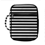 Black And White Striped Pattern Print Front Pocket Bible Bag