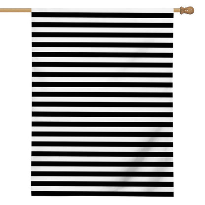 Black And White Striped Pattern Print House Flag