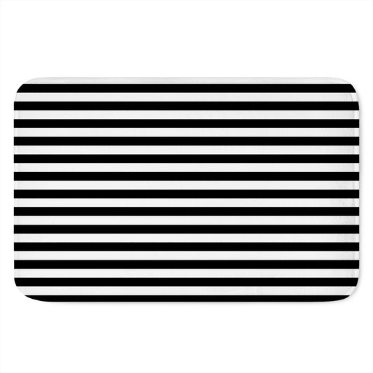 Black And White Striped Pattern Print Indoor Door Mat