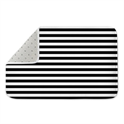 Black And White Striped Pattern Print Indoor Door Mat