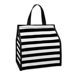 Black And White Striped Pattern Print Insulated Lunch Tote