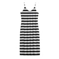 Black And White Striped Pattern Print Jersey Midi Cami Dress