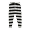 Black And White Striped Pattern Print Jogger Pants