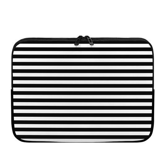 Black And White Striped Pattern Print Laptop Sleeve