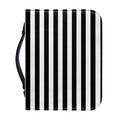 Black And White Striped Pattern Print Leather Bible Cover
