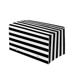 Black And White Striped Pattern Print Leather Tissue Box Cover