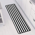 Black And White Striped Pattern Print Long Kitchen Mat