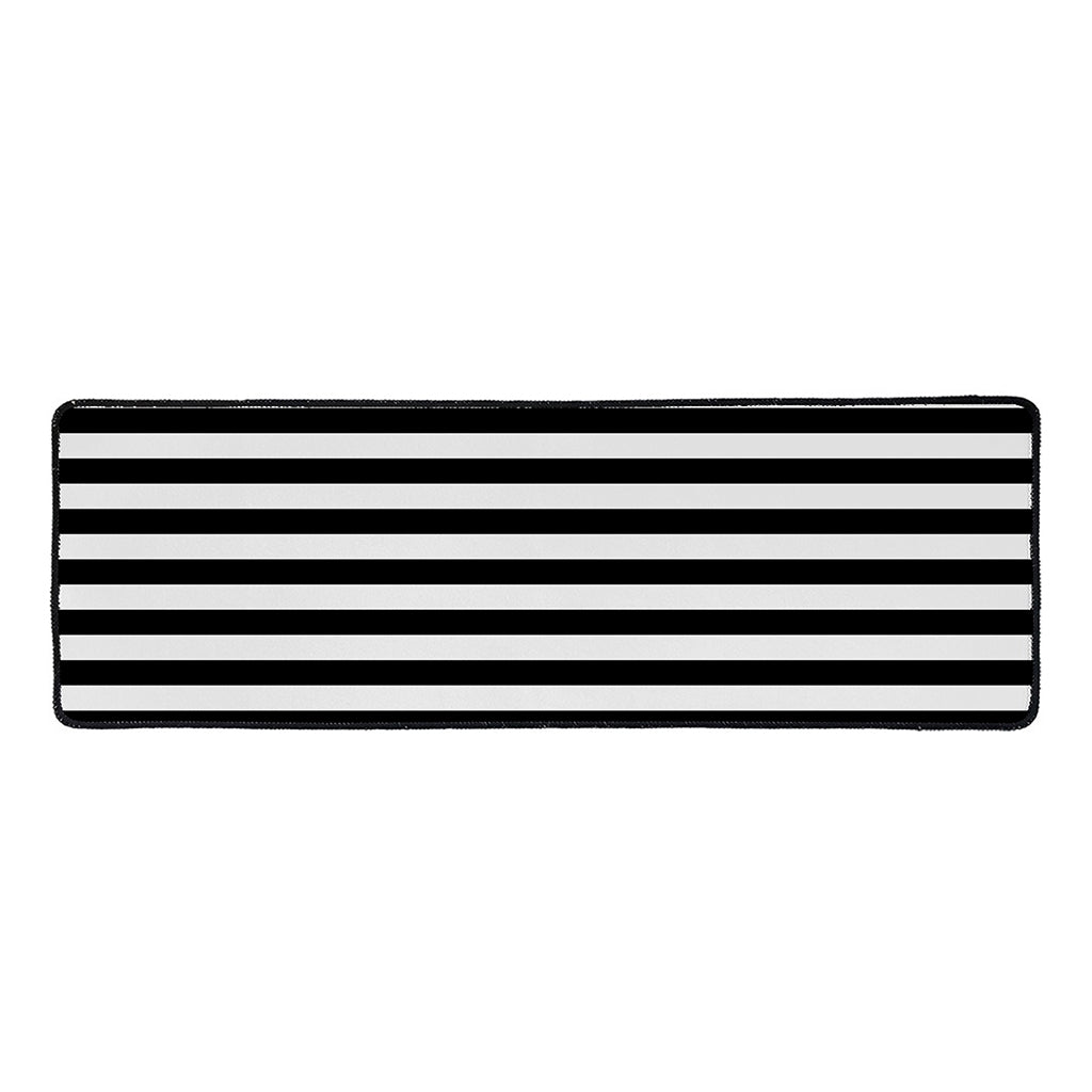 Black And White Striped Pattern Print Long Kitchen Mat