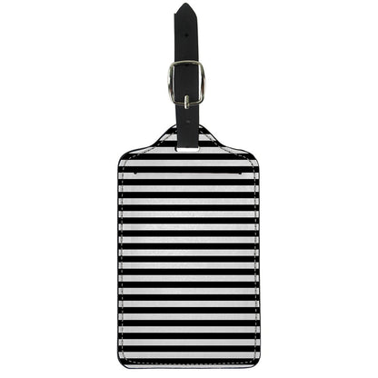 Black And White Striped Pattern Print Luggage Tag