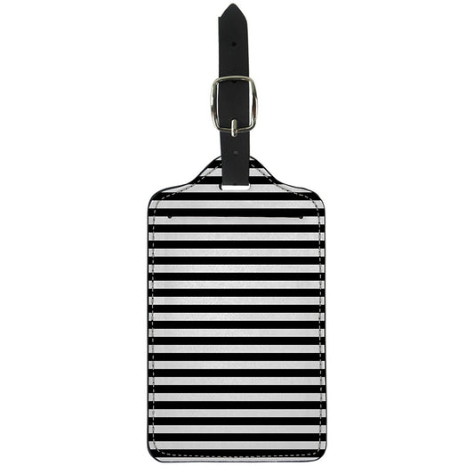Black And White Striped Pattern Print Luggage Tag