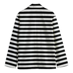 Black And White Striped Pattern Print Men's Blazer