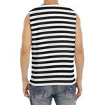 Black And White Striped Pattern Print Men's Fitness Tank Top