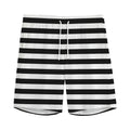 Black And White Striped Pattern Print Men's Athletic Shorts