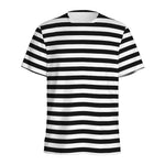 Black And White Striped Pattern Print Men's Sports T-Shirt