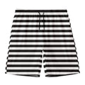 Black And White Striped Pattern Print Men's Swim Trunks
