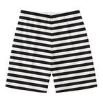 Black And White Striped Pattern Print Men's Swim Trunks