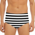 Black And White Striped Pattern Print Men's Triangle Swim Briefs