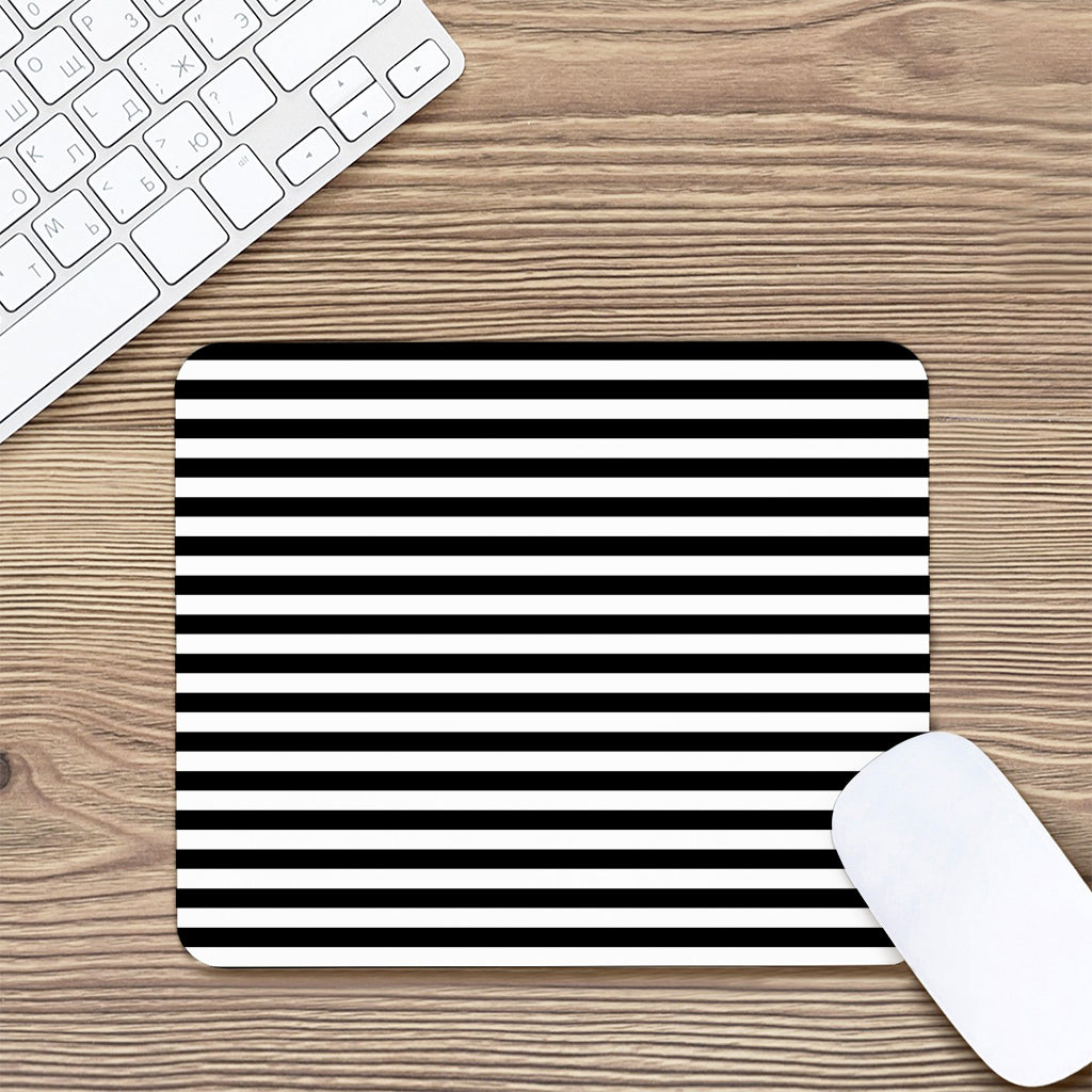 Black And White Striped Pattern Print Mouse Pad