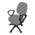 Black And White Striped Pattern Print Office Chair Cover