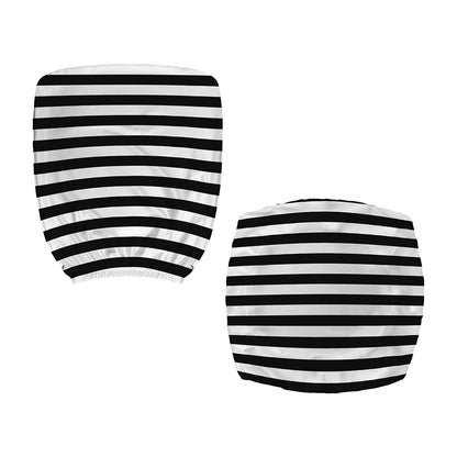 Black And White Striped Pattern Print Office Chair Cover